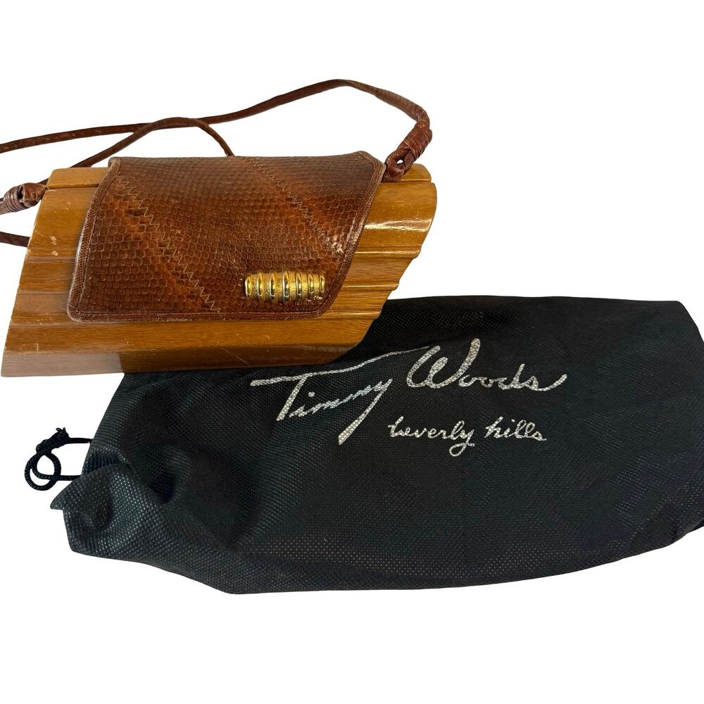 Timmy Woods Vintage Wood Clasp Crossbody Bag